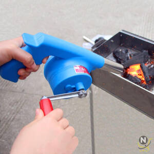 Portable Hand Crank Fan Air Blower, Mini Manual BBQ Blower Grill Fire Starter Flame Exciter for BBQ Picnic Outdoor Camping