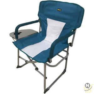 Portable Camping Folding Chair Comfort Mesh Fishing Chair with Cup Holder Cyan