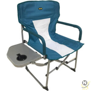 Portable Camping Folding Chair Comfort Mesh Fishing Chair with Cup Holder Cyan