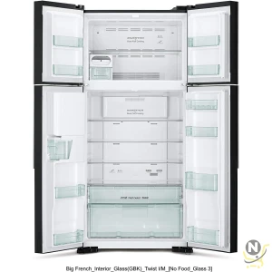 Hitachi 760L Gross Side By Side 4 Doors Premium Refrigerator, RW760PUK7GBK, 10 Year Warranty on Inverter Compressor, French