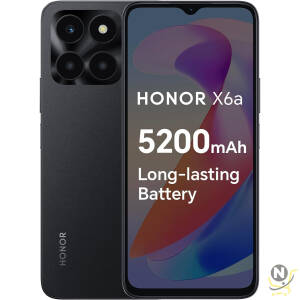 HONOR X6a Mobile Phone Unlocked, 6.5-Inch 90Hz Fullview Display, 4GB+128GB, 5200 mAh Long-lasting Battery, 50MP Triple Camera,